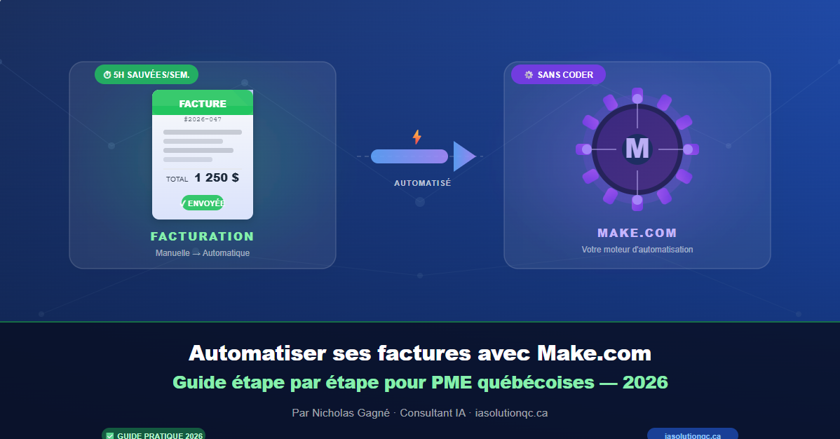 Automatiser factures Make.com PME — Guide complet étape par étape 2026 pour PME québécoises